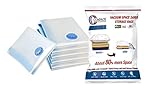 Vacuum Compressed Space Saver Storage Bags Set of 3 - 3 Medium (80x60cm). Extra Strong Double-Zip Seal and Triple Seal Turbo Valve for Ultra Compression | Ideal for Clothes, Duvets, Bedding, Pillows, Curtains and Travelling (Pump NOT Included)