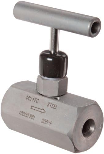 NOSHOK 400 Series 316 Stainless Steel Hard Seat Needle Valve, 1" NPT Female, 10000 psi Pressure Range