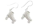 Roller Skate Clear Crystals Fashion French Hook Earrings