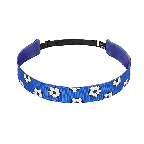 Bani Bands Women's Soccer Adjustable Headband with Non-Slip Lining, Royal