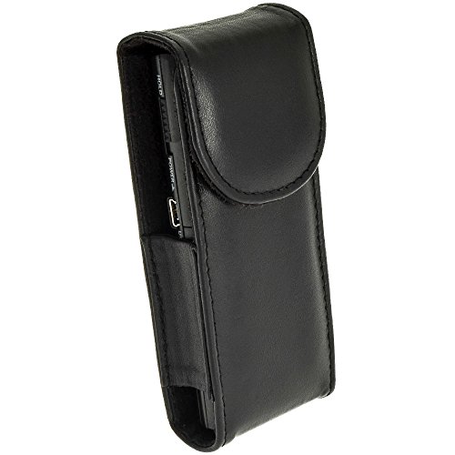 iGadgitz Black Genuine Leather Case Cover for Olympus VN-713PC, VN-732PC & VN-8600PC Digital Voice Recorders
