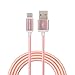 USB Type C Cable ESEEKGO 3 Pack Cable Braided Dirtproof Data Sync Charging Cable Compatible for Galaxy Note8 S8,S9,LG V20/G6 (2M/6.6FT Gold White Pink)
