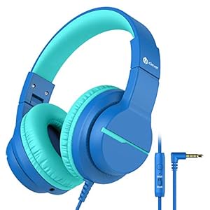 iClever HS19 Kids Headphones Over Ear, HD Stereo Headphones with Microphone for Children, Volume Limiter 85/94dB…