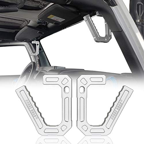 CheroCar Front Aluminum Grab Handles For Jeep Wrangler JK / JKU 2007-2018 – 2 Door/4 Door