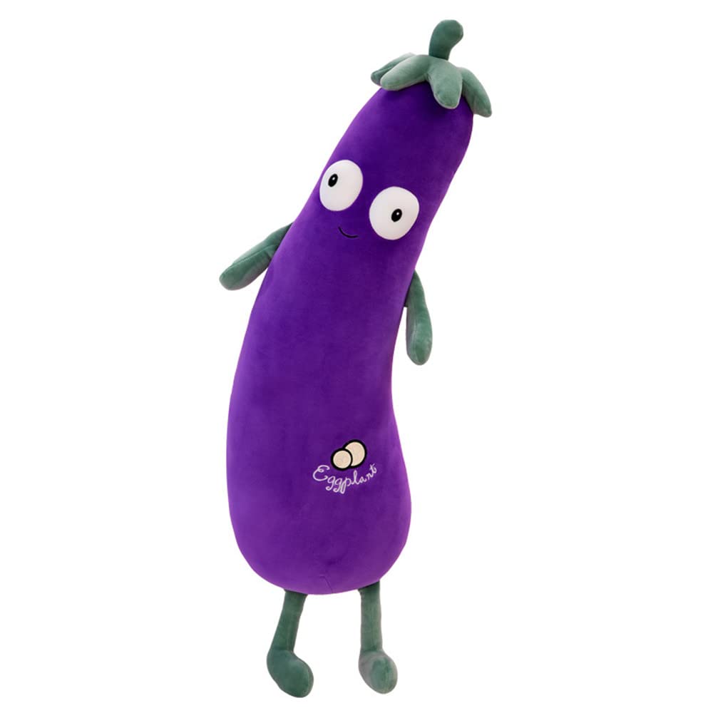 Purple Large Simulation Mr. Eggplant Doll Sleeping Pillow Doll,Plush Toy Cushion (35 inch （90 cm）)