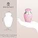 M MEILINXU Small Keepsake Urn for Human Ashes, Mini Cremation Urns - Fits a Small Amount of Cremated Remains - Display Burial at Home or Office Decor (Pink Butterfly, Hand Engraved Brass Urn