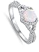 CHOOSE YOUR COLOR Sterling Silver Heart Halo Promise Ring