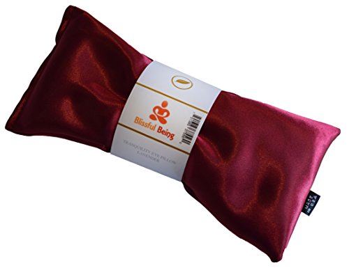 Blissful Being Silk Flax Seed Lavender scented Microwavable Eye Pillow, Ruby