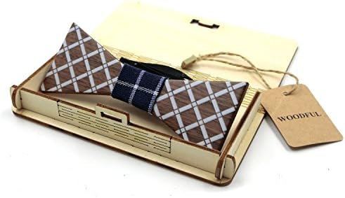 Fashion Bow ties - Wood Bowties,Wedding Bow Tie,Neckties Wooden Bow Tie (Dark Brown(tartan))