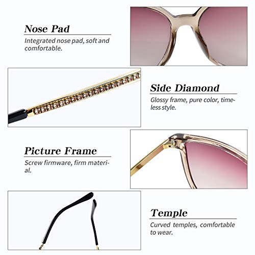 BEDO Fashion Oversized Cat Eye Sunglasses Vintage Eyewear for Driving Fishing 100% UV Protection