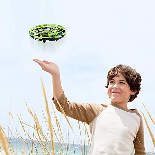Baztoy Flying Ball RC UFO Mini Drone Flying Saucer Toys Hand Controlled Top Remote Control Fly Toy New Xmas Gifts with Cool LED Light Indoor Outdoor for Kids, Adults, Girls and Boys