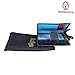 Ladies Luxury Soft Black (Multi Colored Inside) Real Nappa Leather RFID blocking Small Hand Stitched Multi Fall Purse Multi Credit Card Wallet with Zip Up Coin Compartment