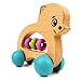 Bimi Boo Baby Rattles and Teethers - Wooden Baby Toys - Tummy Time Toys - Infant Toys, Dog (Natural Beech Wood, Water-Based Paint)