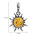 Ian and Valeri Co. Amber Sterling Silver Flaming Sun Pendant