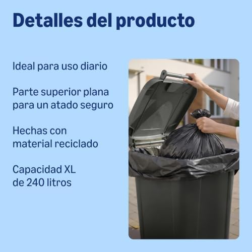 Bolsa para Cubo de Basura (Boca Plana) 30 x 240 litros