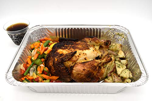 Fig & Leaf (35 Pack) Premium 9" x 13" Aluminum Pans l Half Size Deep Steam Table Pan l Heavy Duty 34 Gauge l Disposable Chafing Foil for Roasting, Baking, or Cooking