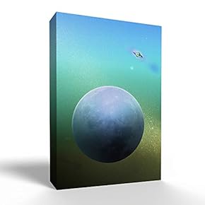 Canvas Wall Art - Blue Super Moon for Bedroom - Modern Home Art Stretched and Framed Ready to Hang - 12x18 inches