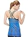 icyzone Women's Activewear Workout Yoga Spaghetti Strap Racerback Tank Top with Built in Bra (S, Aurora)