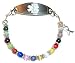 Hidden Hollow Beads Women's 6.5 inch Medical Alert ID Interchangeable Replacement Bracelet, Identification vital info tag(Multi Cancer Awareness