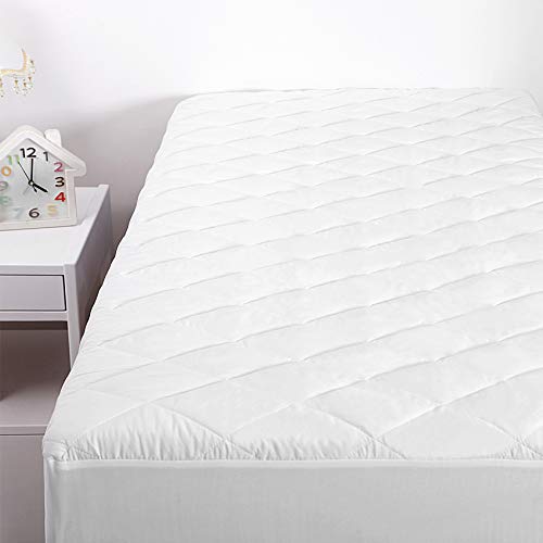 MoMA Waterproof Crib Mattress Cover (Set of 2) - 52â€x 28â€ White Crib Mattress Protector - Soft Fitted Baby Crib Mattress Pad with 9-inch Pocket - Hypoallergenic Polyester Toddler Mattress Pad