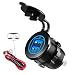 YONHAN 36W Quick Charge 3.0 Dual USB Car Charger Socket, Waterproof 12V USB Outlet with Blue LED & 10A Fuse for 12V/24V Marine Boat Golf Cart Truck Motorcycle and More primary