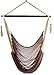 Mayan Hammock Chair - Large Cotton Rope Hanging Chair Swing - Comfortable, Lightweight - for Indoor & Outdoor Porch - by Krazy Outdoors/Hammock Universe