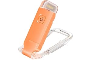 HONWELL Rechargeable Book Light, Clip On LED Reading Lights for Kids Reading in Bed, 3 Brightness Levels Dimmable Bookmark Light for Eye-Protection, Portable Reading Lamp for Bookworms, Travel(Orange)