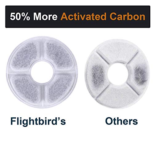 WWVVPET Replacement Filters for Cat Water Fountain 6 Pack,50% More Activated Carbon Filters,Genuine Cat Flower Fountain Filters,Compatible with Pet Drinking Dispenser (Not for Catit Brand Fountain)