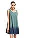 ROMWE Women's Tunic Swing Tank Dress Sleeveless Tie Dye Ombre Tank Top Dress Green L