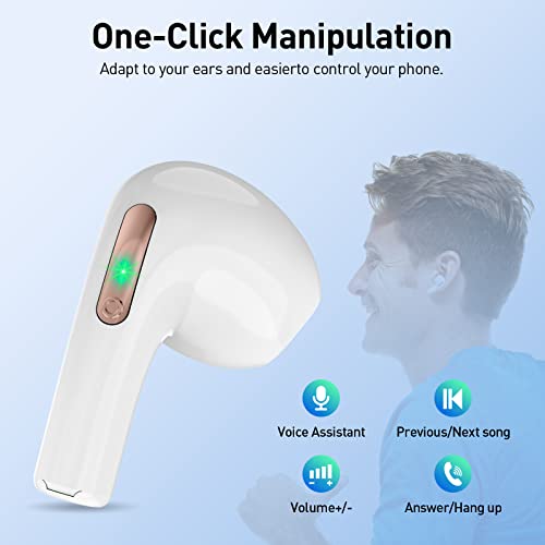 Wireless Earbuds, Bluetooth 5.3 Headphones 40Hrs Playback Clear Call, Bluetooth Earbuds IP7 Waterproof Earphones with LED Power Display, Ultra Light Wireless Earphones Built-in Mic Stereo for Workout