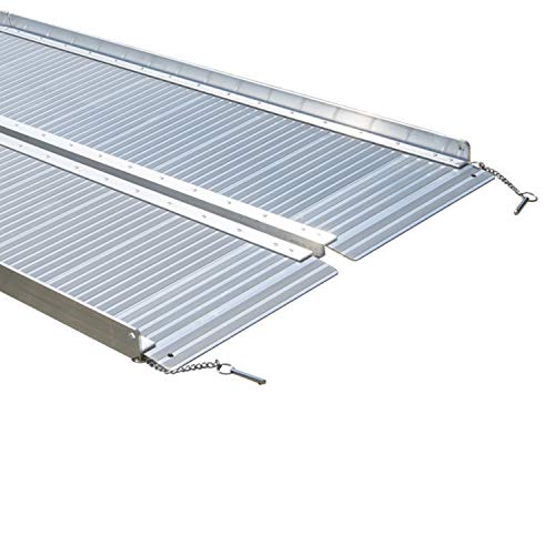 Heavens Tvcz Handicap Ramp Safety Folding 10' Aluminum Wheelchair Elderly, People, Scooter Bikes Motorcycles Threshold Portable Mobility Non-Slip Large Bearing Capacity Professional Easy Use Set-up