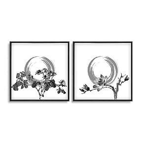 2 Piece Framed Canvas Wall Art for Living Room, Bedroom Ink Theme Canvas Prints for Home Decoration Ready to Hang - 16"x16"x2 Panels
