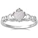 Irish Claddagh Lab Created White Opal Ring Sterling Silver Sterling Silver Sizes 3-13
