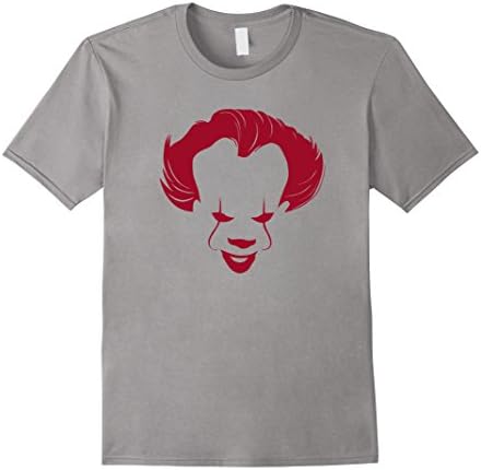Mens Creepy Scary Clown T-Shirt Horror Halloween Costume Medium Slate