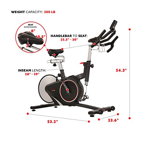 Sunny-Health-Fitness-Magnetic-Rear-Belt-Drive-Indoor-Cycling-Bike-with-RPM-Cadence-Sensor-SF-B1709-Black