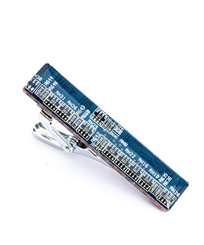 Blue Circuit Board Tie Clip, unique gift for him