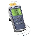 Extech EA10 EasyView -200 Degrees to 1999 Degrees Farenheit and -200 Degree to 1360 Degree Celsius Dual Input Thermometer with 2 Type K Probes