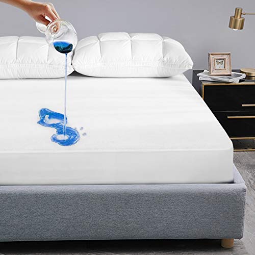 COHOME 100% Waterproof Mattress Protector Queen Fitted 8-21 inch Deep Pocket Breathable Mattress Cover