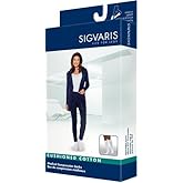 Sigvaris Women's Cushioned Cotton Knee High Sport Socks 20-30mmHg Long Length, Medium Long, Black