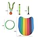 18 Pack Underwater Swimming/Diving Kids Pool Party Toys Including Sticks (5pcs), Rings(4pcs), Toypedo Bandits(4Pcs), Aquatic Dive Balls(3pcs), Kickboard(1pcs) and a Drawstring Bag