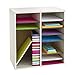Safco 9422GR Wood Adjustable Literature & Paper Organizer, 16 Adjustable Compratment, Stackable Durable Construction, Home, Office, Mailroom, Classroom Mailbox , Gray
