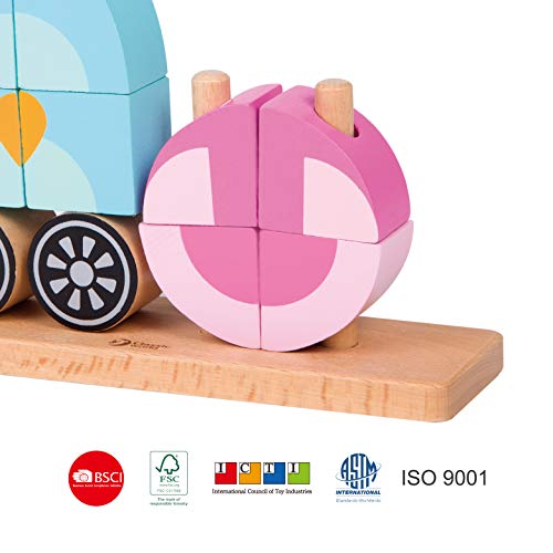 Wooden Stacking,Wood Stacker Blocks, Sorting Toy,Classic World Stacker for Baby Toddler Early