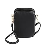 HAIDEXI Nylon Small Crossbody Bags Cell Phone Purse Smartphone Wallet For Women (A-BLACK)