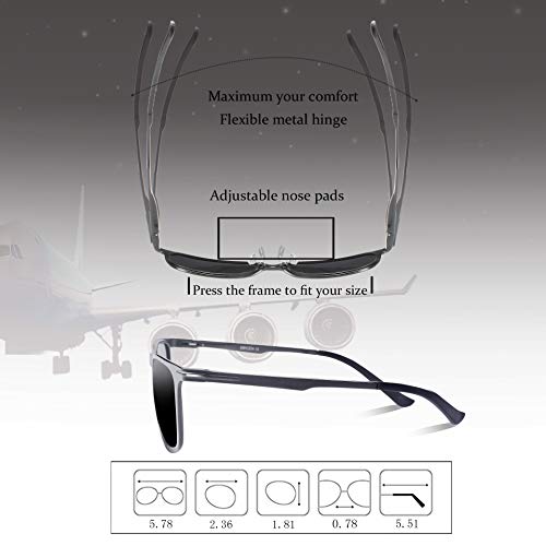 Bircen Driving Polarized Sunglasses for Men Women Al-Mg Metal Frame Ultra Light - Thumbnail 5