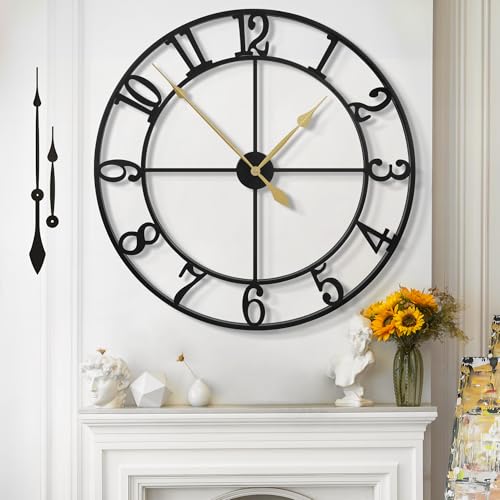 Mee 2ou Extra Große Wanduhr Modern Nahezu Lautlos Ohne Tickgeräusche -100cm Durchmesser Wanduhren Modern Wohnzimmer Wanduhr Vintage Für Schlafzimmer K