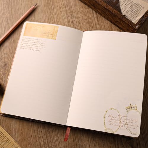Koogel Vintage Travel Journal for Women, A5 Hardcover Executive Notebook European Style Kraft Paper Diary Notepad for Women Office School Travel