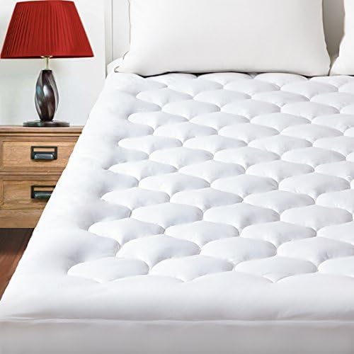 Pillowtop Cal King Mattress Pad Cover Overfilled Fitted Mattress Topper with Cloud Down Alternative 8-21” Deep Pocket Hotel Luxury Collection