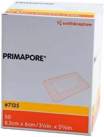 Primapore - Post-Operative Dressing - 8.3cm x 6cm (x25), White, 8.3x6 cm (Pack of 25)