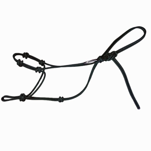 Horse Rope Training Halter - 4 Knot from 1/4" Stiff Polyester Halter Cord - Size Rope Most Trainers Use! Weanling, Yearling, Small, Arab, Standard, Large, and Draft Sizes (Hunter Green, Small)