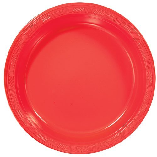 Hanna K. Signature Collection Plastic Plate, 50 Plates, 10-Inch, Red